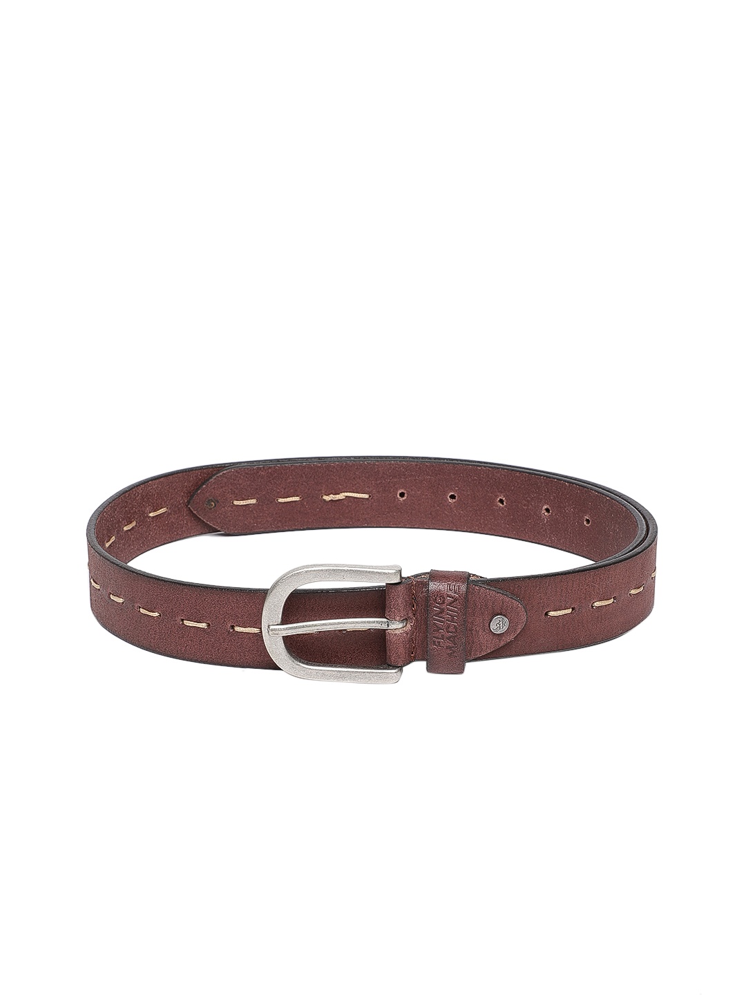 

Flying Machine Men Brown Solid Leather Belt