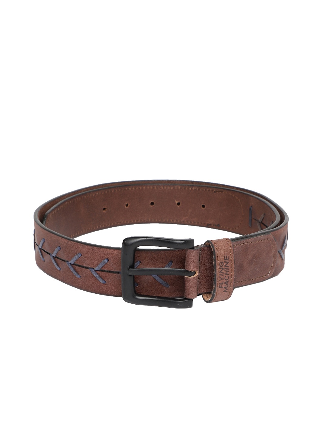 

Flying Machine Men Brown Woven Design Leather Belt