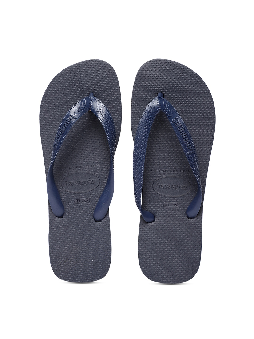 

Havaianas Men Navy Blue Textured Thong Flip-Flops