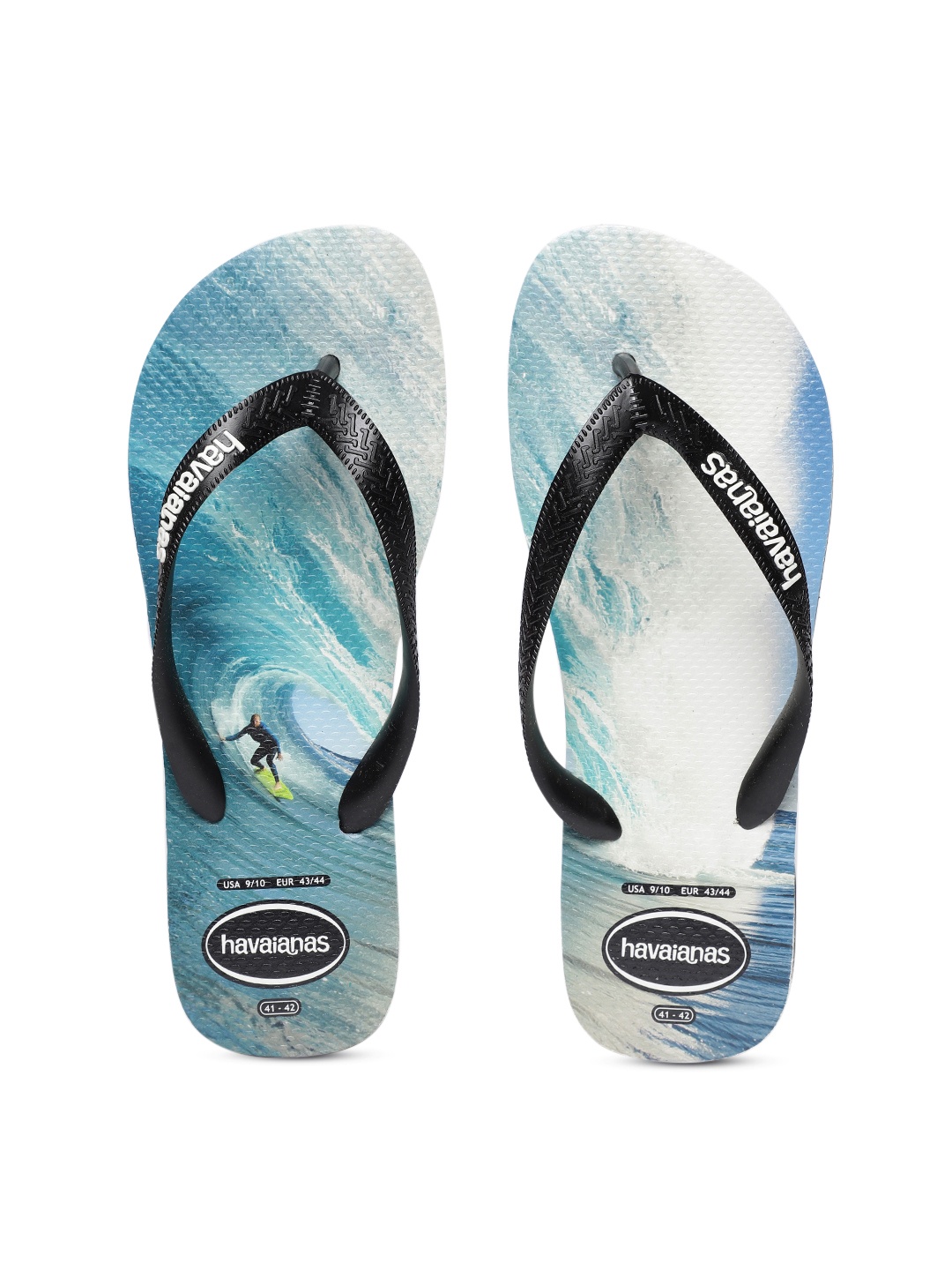 

Havaianas Men Top Photo Black Blue Printed Thong Flip-Flops