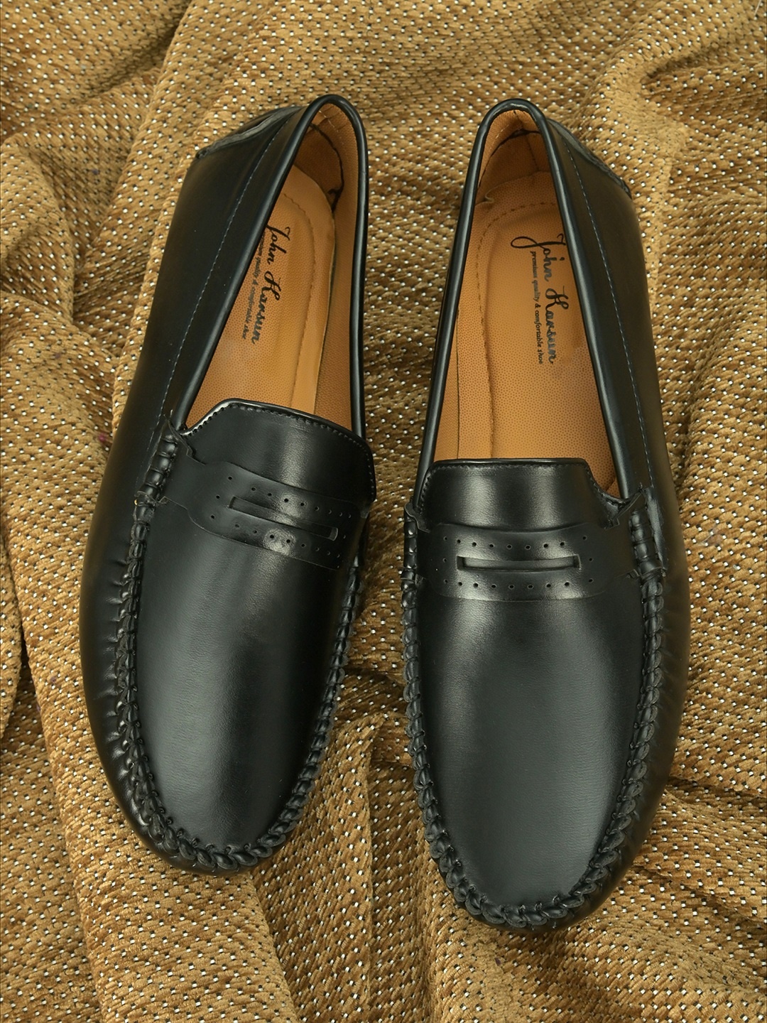 

John Karsun Men Black Driving Shoes