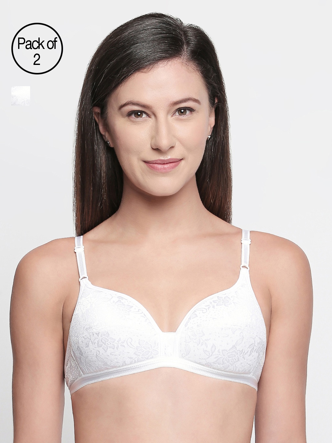 

Bodycare Pack of 2 Printed Everyday Bras E5526WW, White