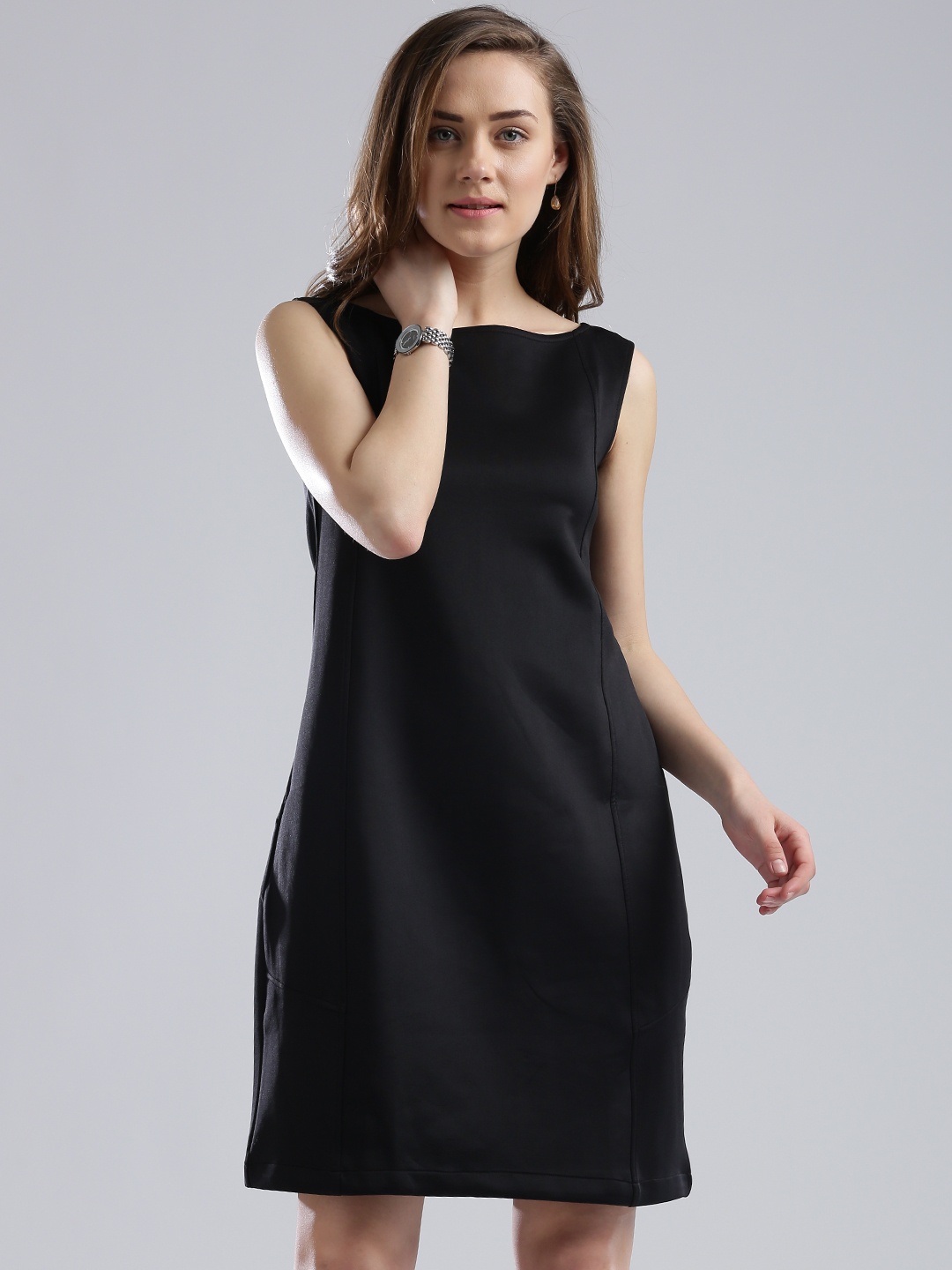 

W Black Panelled A-Line Dress