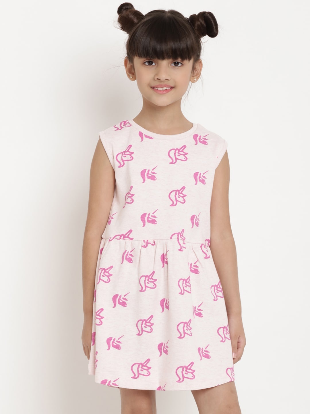 

berrytree Girls Pink Printed Organic Cotton Sustainable A-Line Dress