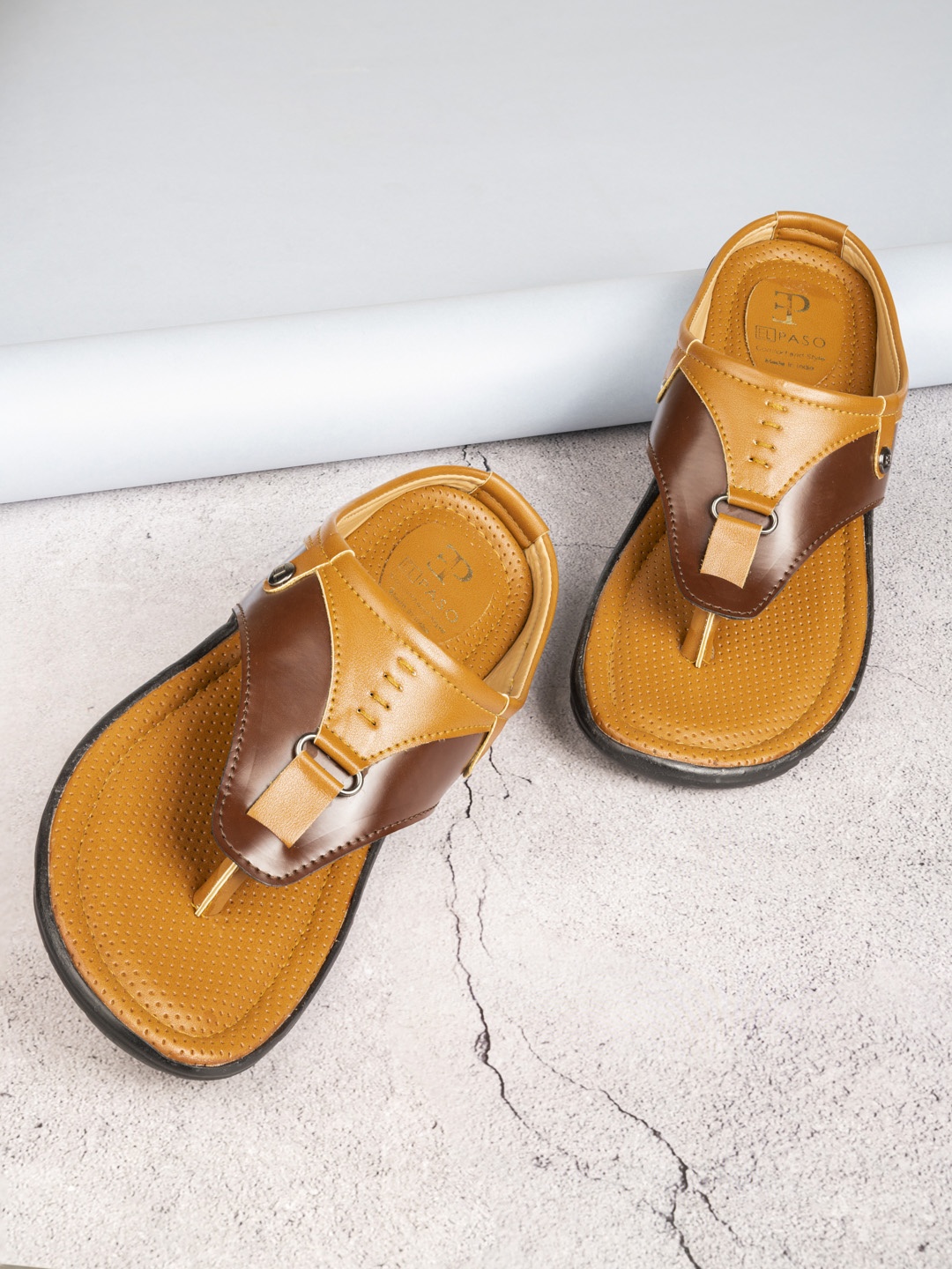 

El Paso Men Brown Ethnic Comfort Sandals