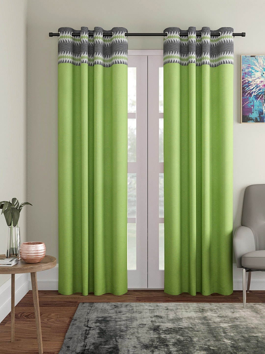 

Soumya Green Solid Long Door Curtain