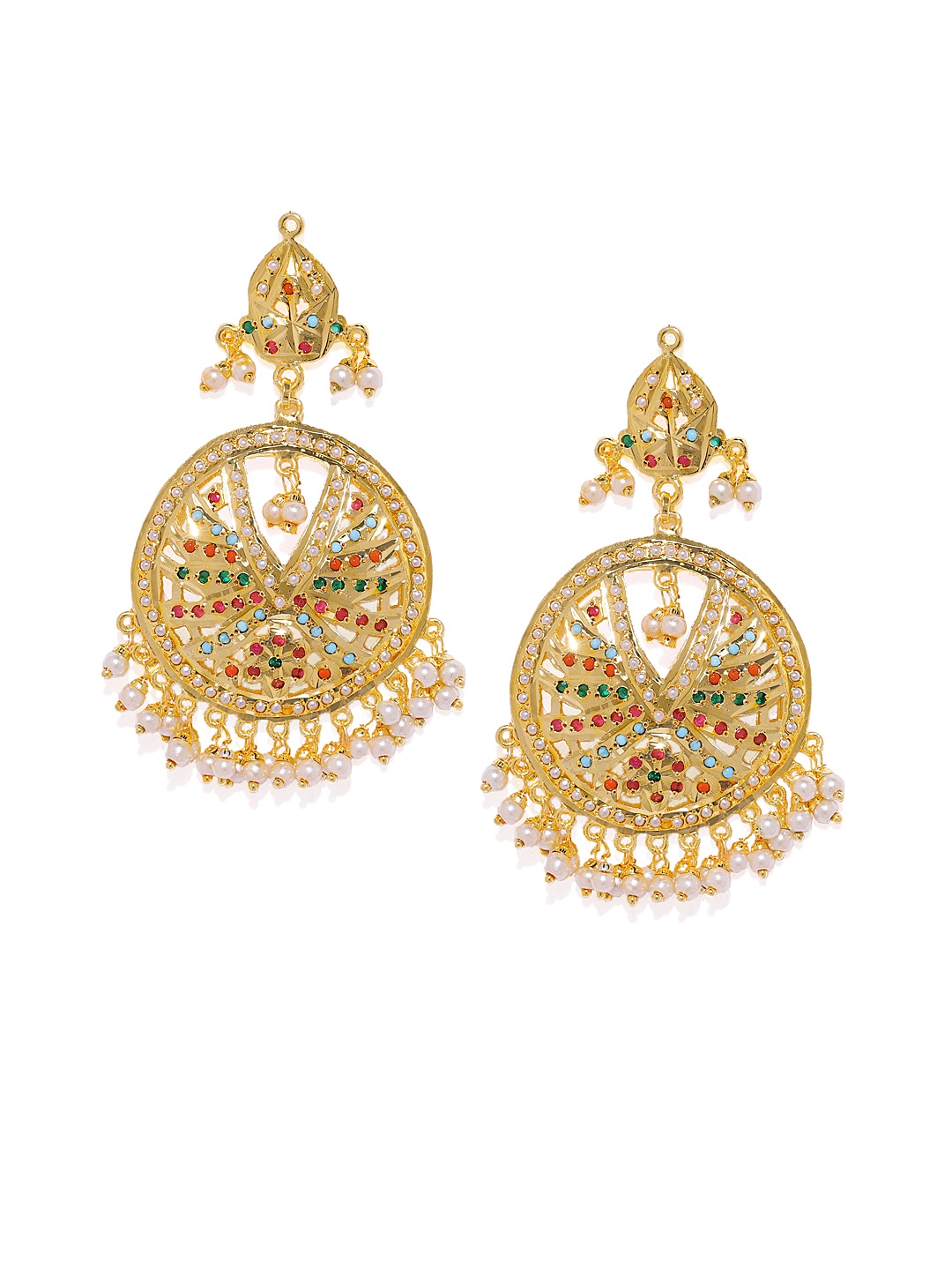 

AccessHer Women Gold-Plated Circular Chandbalis