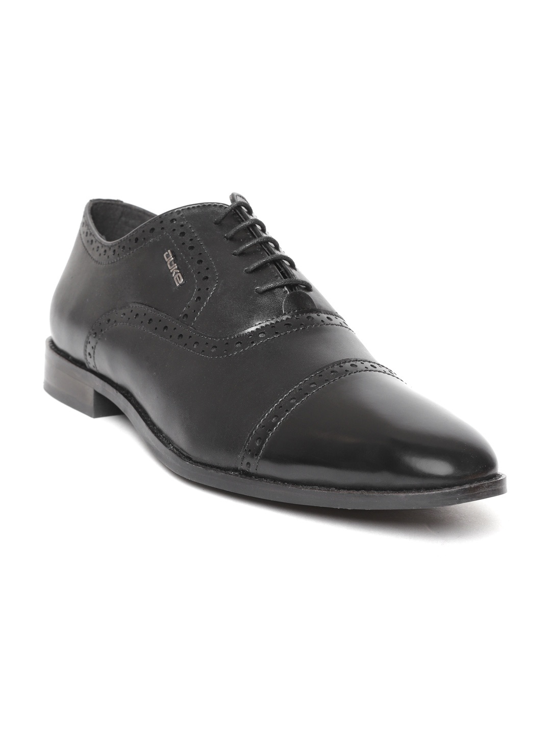 

Duke Men Black Solid Formal Brogues