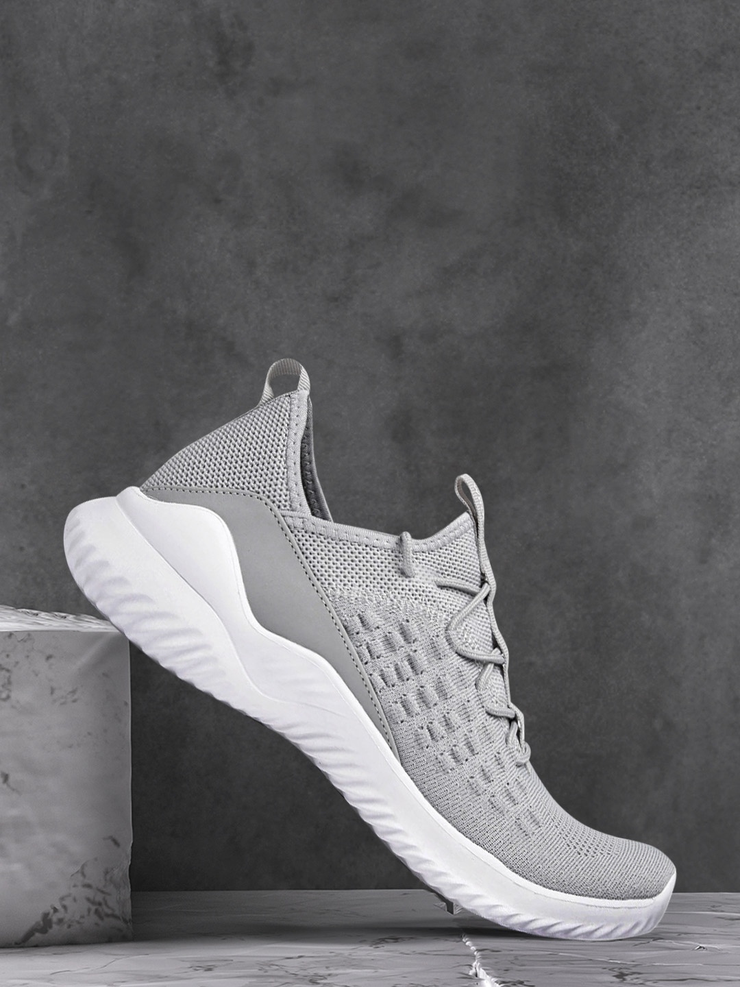 

WROGN Men Grey Solid Sneakers