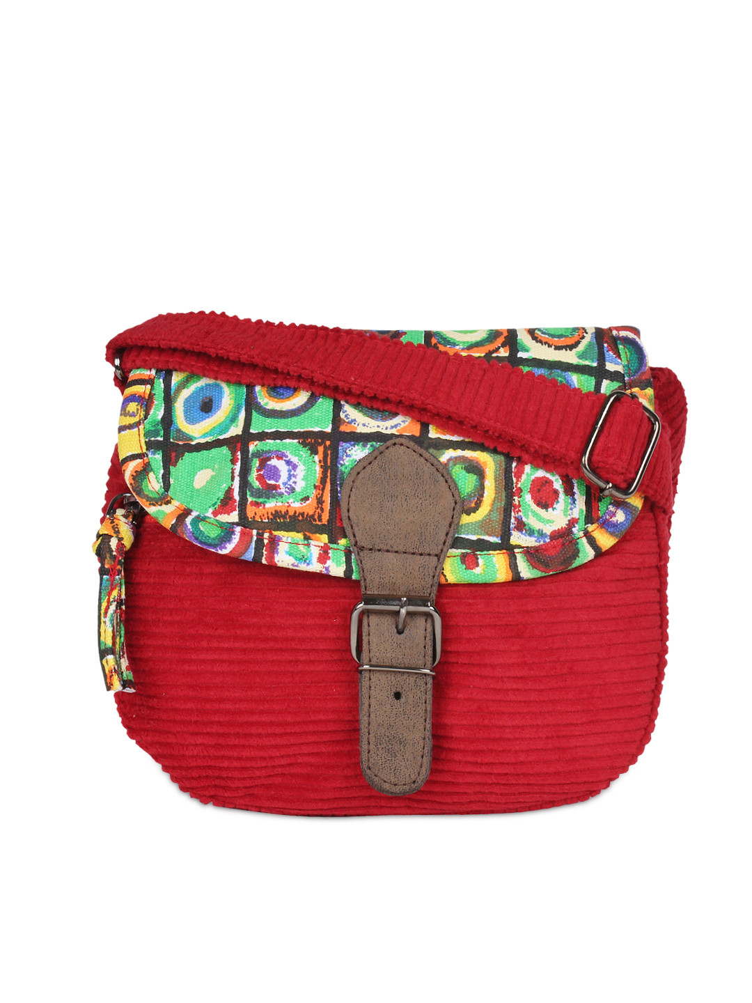 

Anekaant Red Printed Sling Bag