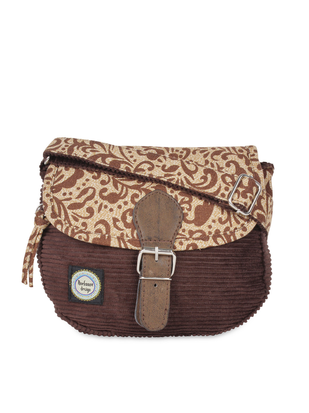 

Anekaant Brown Printed Sling Bag