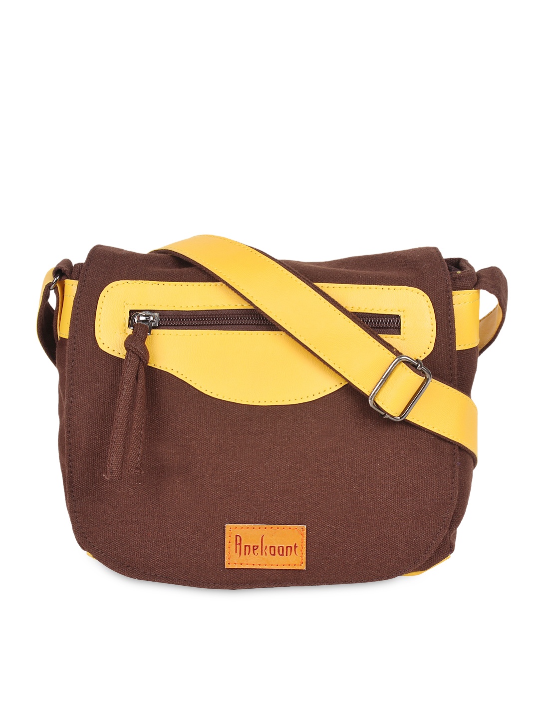

Anekaant Brown & Yellow Sling Bag