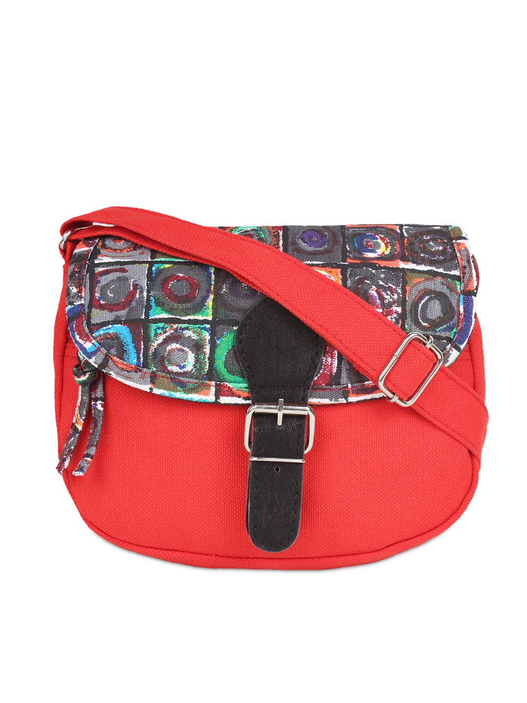 

Anekaant Red Printed Sling Bag