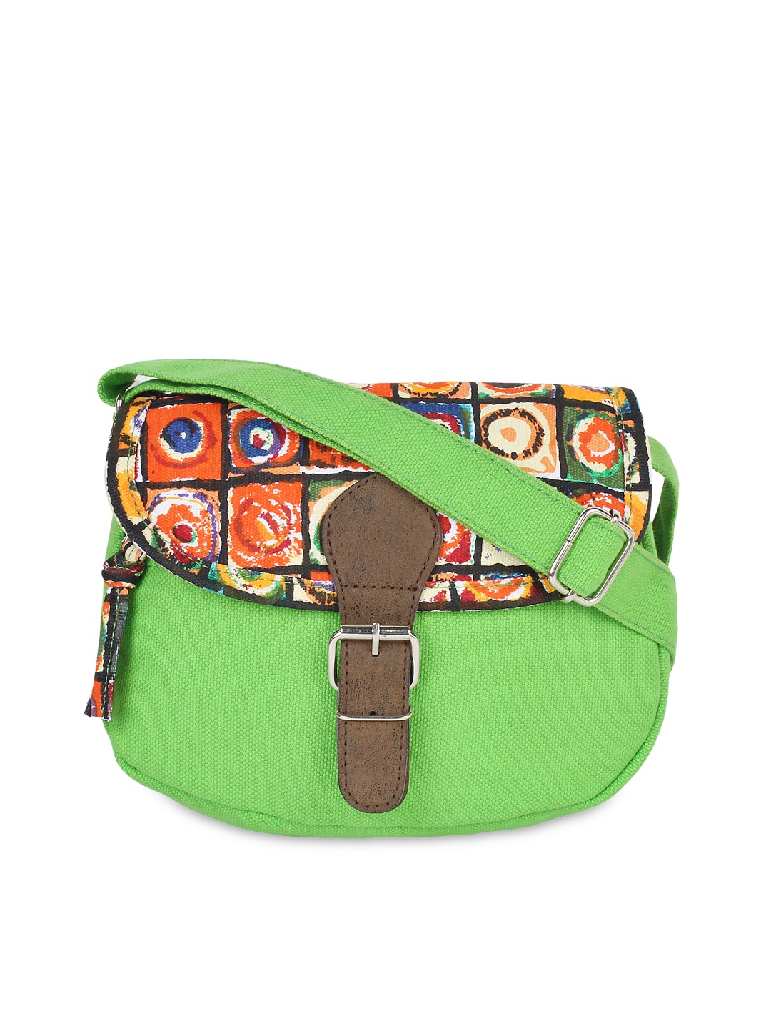 

Anekaant Green Printed Sling Bag