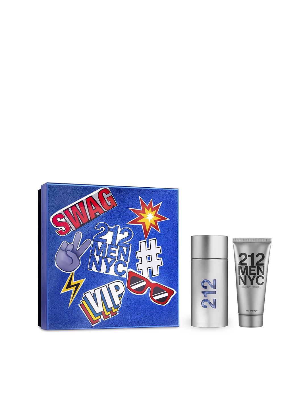 

Carolina Herrera Men 212 NYC EDT & After Shave Gel Gift Set (100ml +100ml), Blue