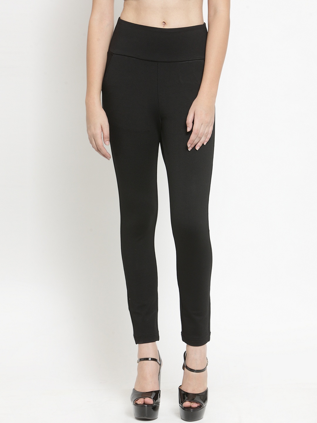 

DUDITI Women Black Solid Skinny-Fit Treggings