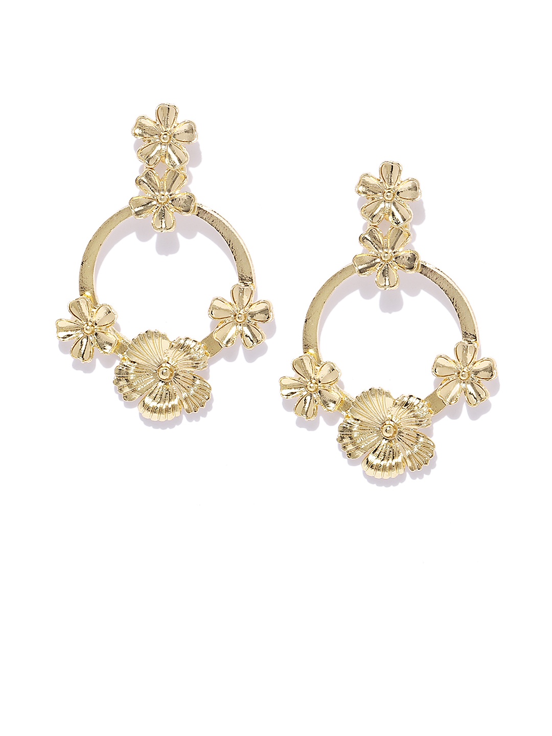 

OOMPH Women Gold-Plated & Handcrafted Floral Drop Earrings