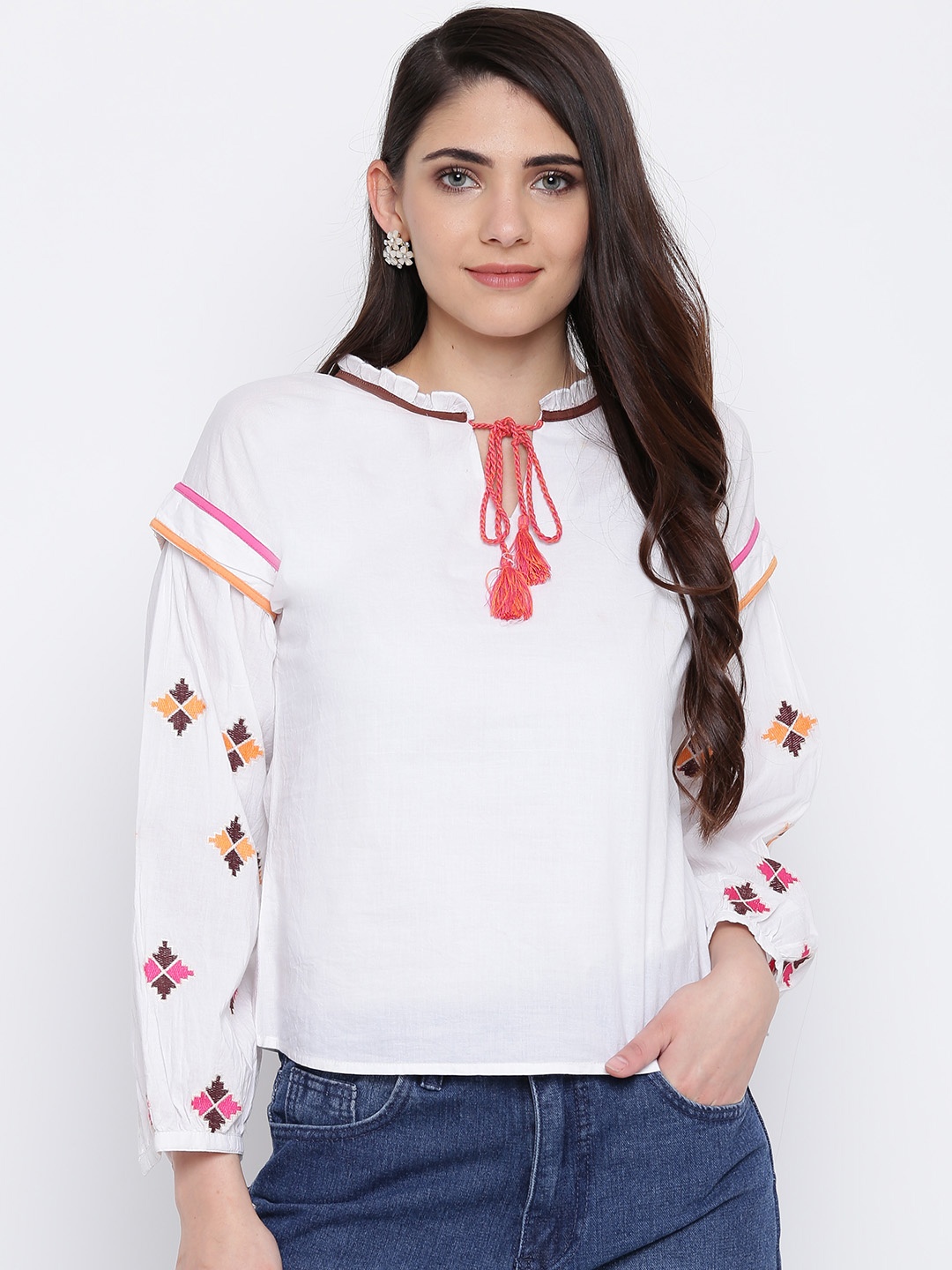 

DODO & MOA Women White Solid Top