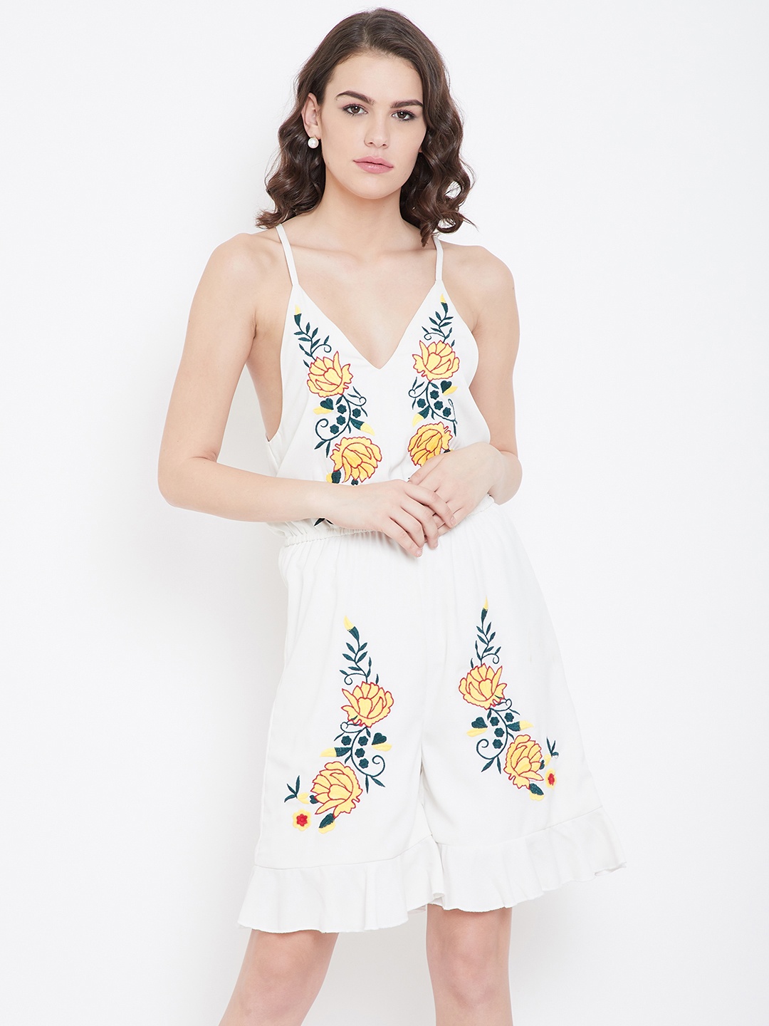 

DODO & MOA White Embroidered Playsuit