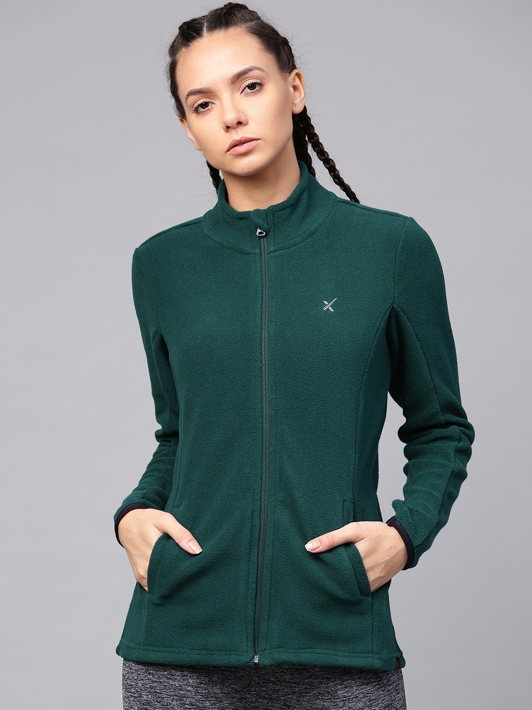 

HRX by Hrithik Roshan Outdoor Women Green Solid Sweatshirt