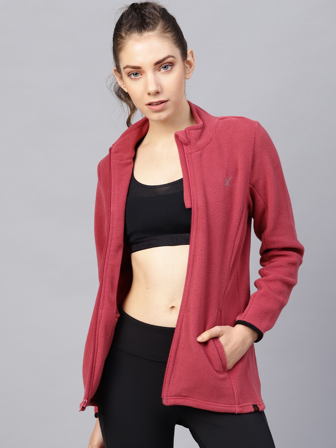 

HRX by Hrithik Roshan Outdoor Rust Red Solid Sweatshirt