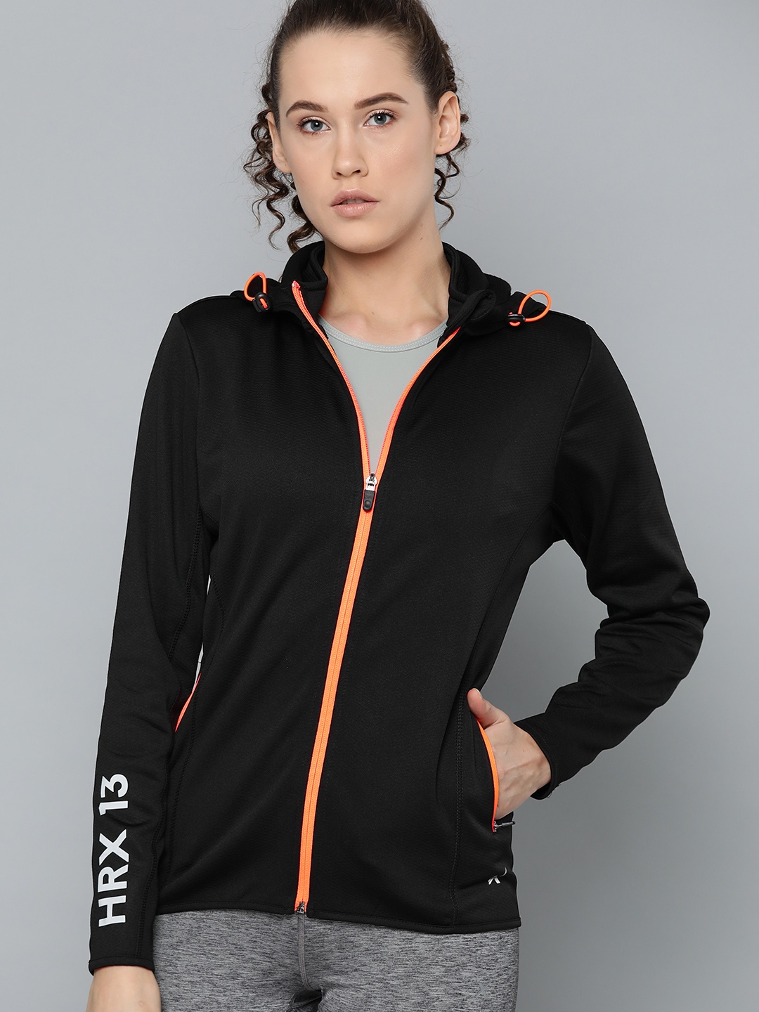 

HRX by Hrithik Roshan Women Black Solid Training Jackets