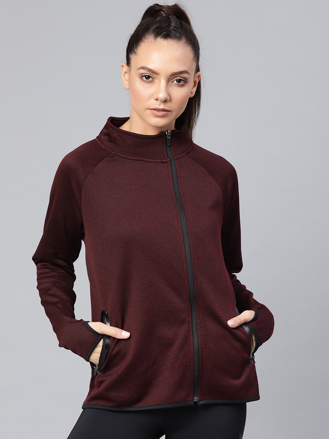 

HRX by Hrithik Roshan Women Burgundy Training Sporty Jacket