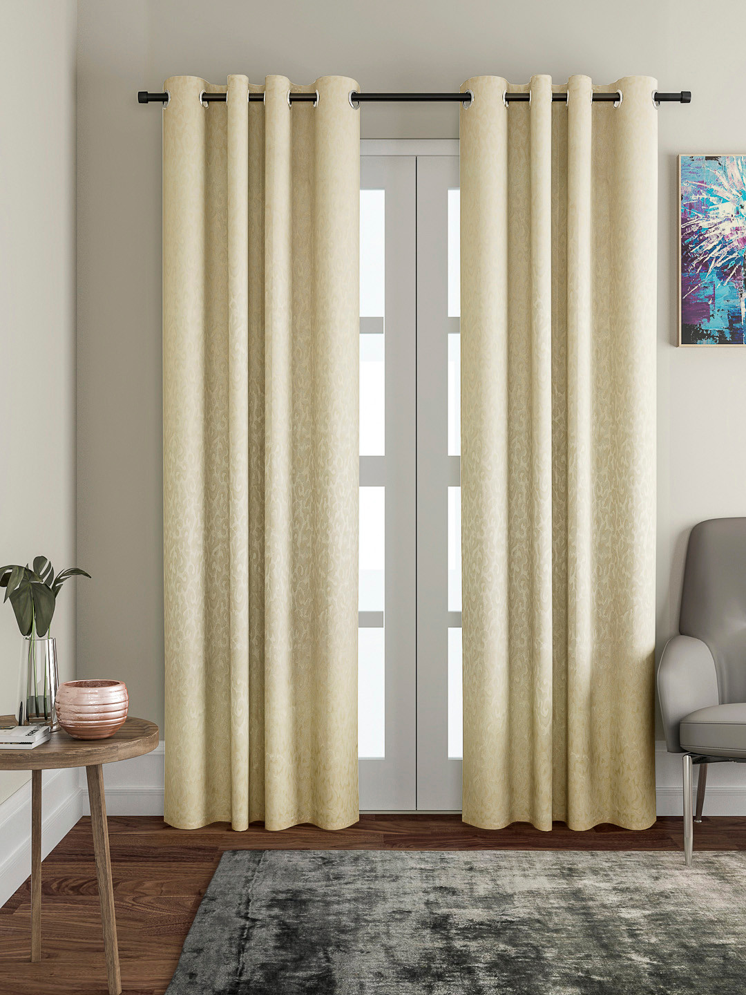 

Soumya Cream-Coloured Single Door Curtains