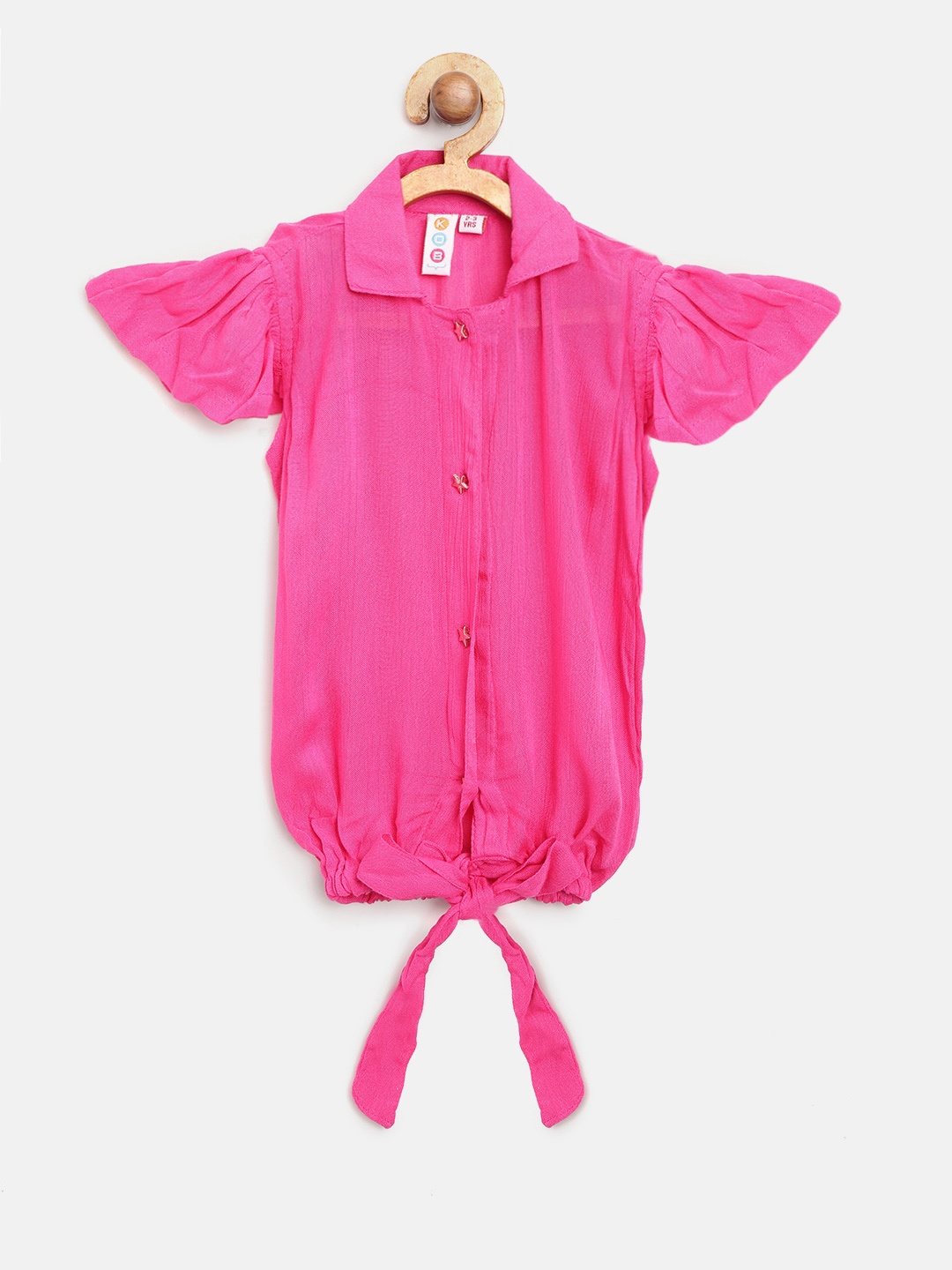 

Kids On Board Girls Pink Solid Shirt Style Top