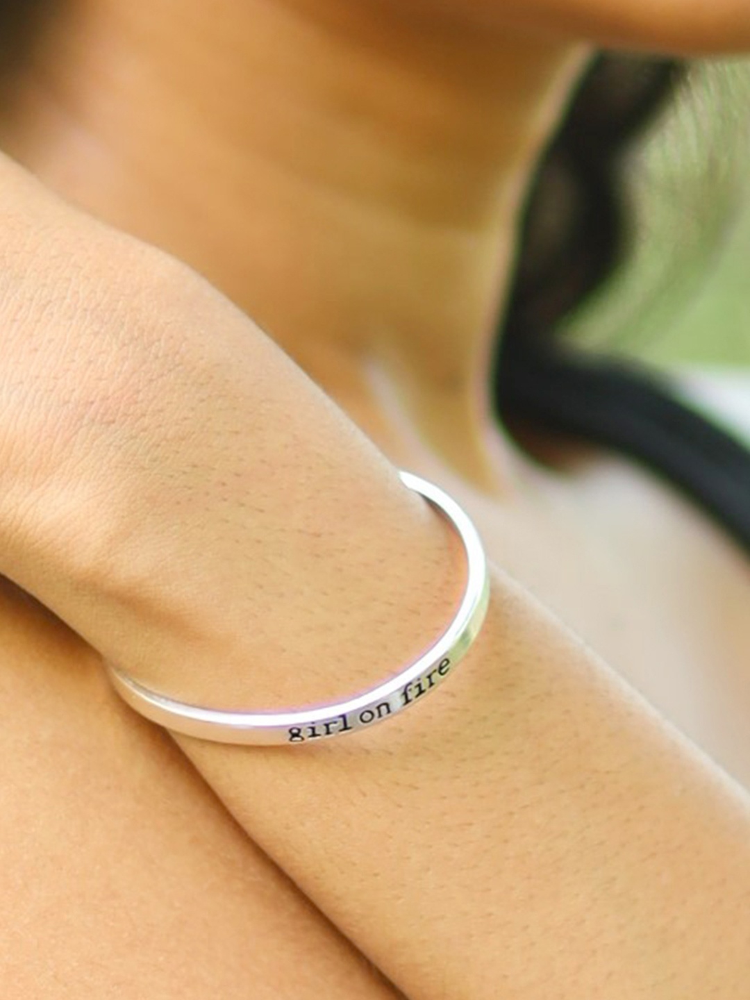 

Ayesha Silver-toned Girl on Fire Statement Cuff Bracelet