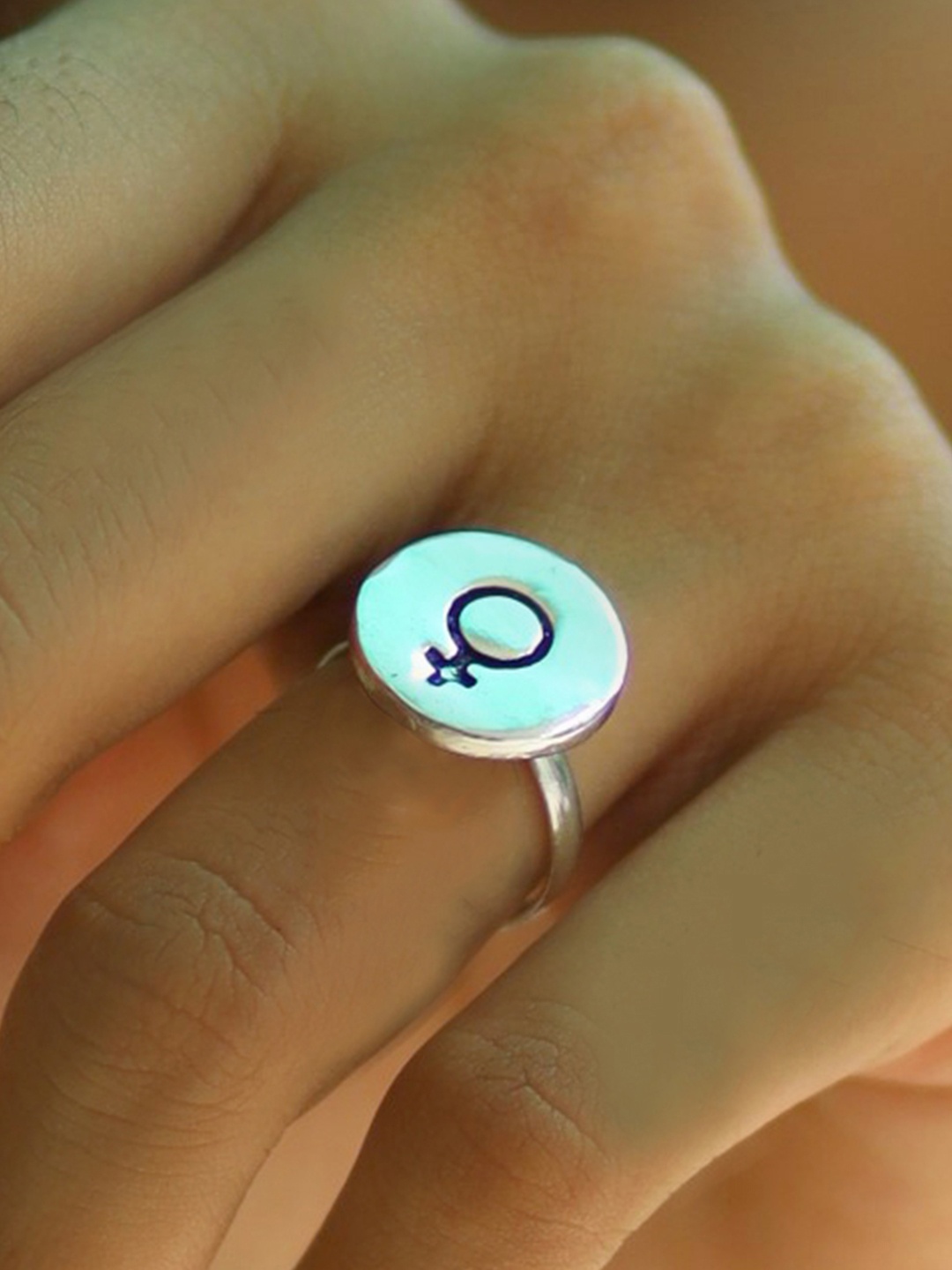 

Ayesha Silver-Toned Girl Power Ring