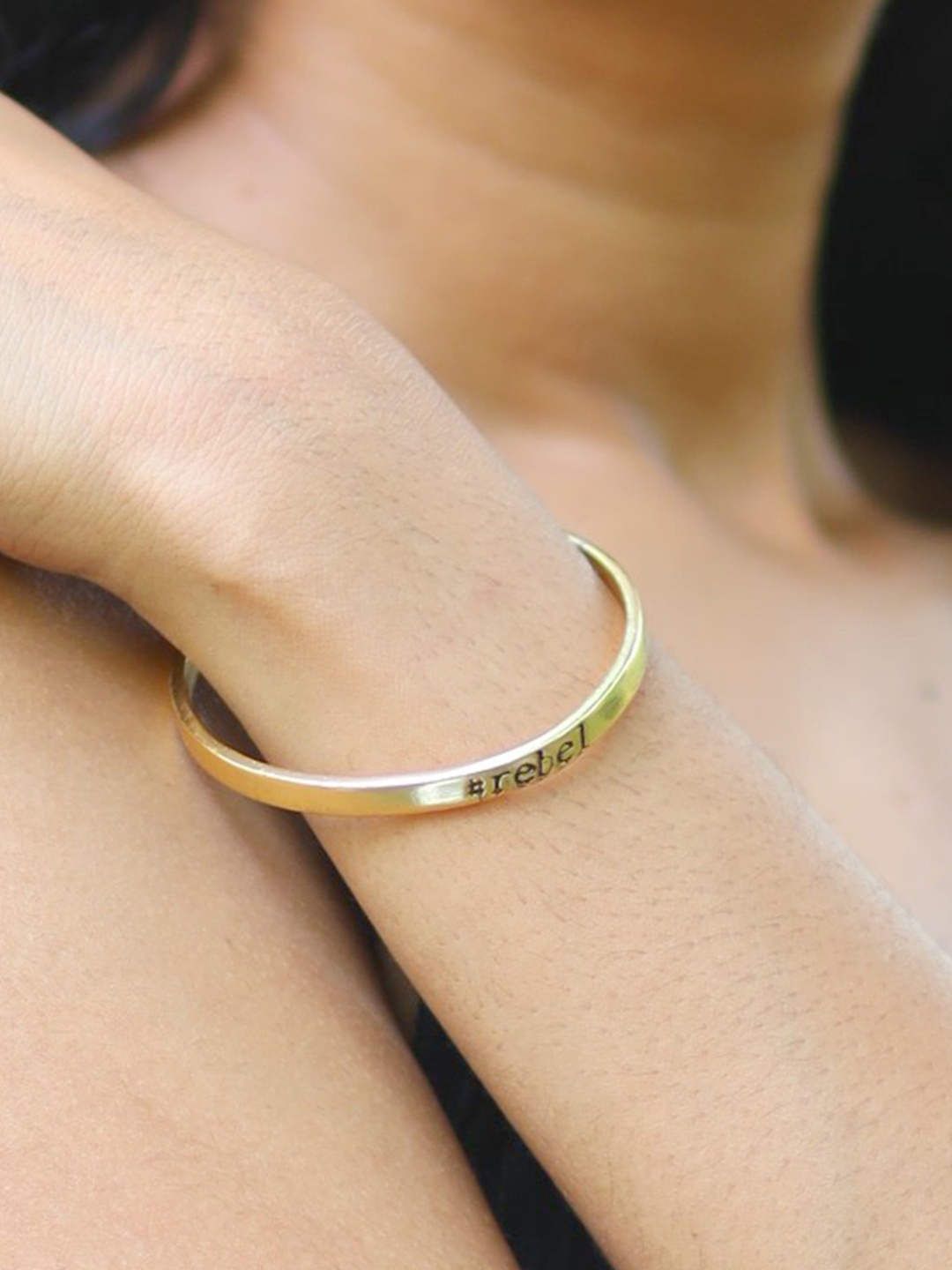 

Ayesha Rebel Girl Power Cuff, Gold