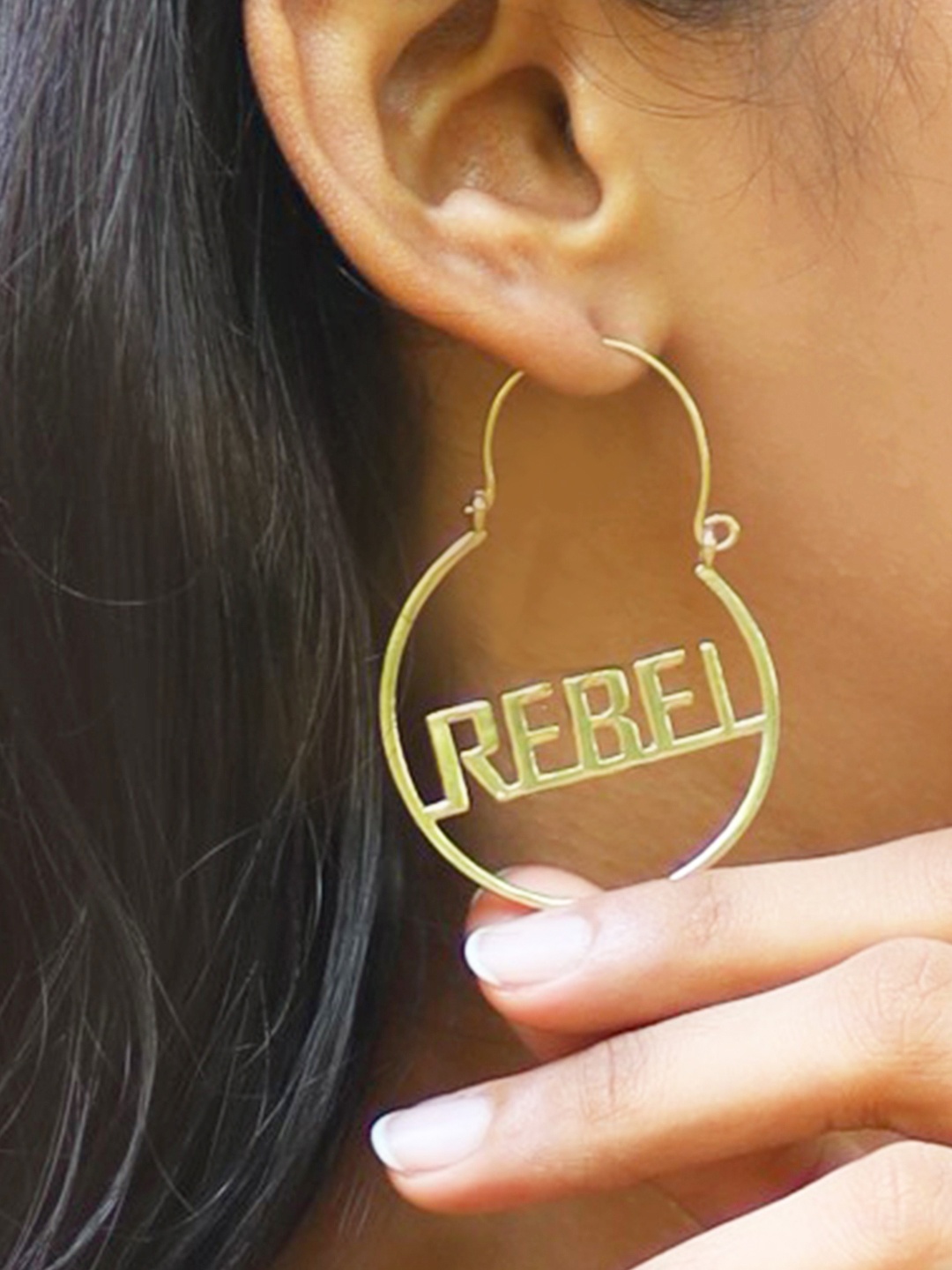 

Ayesha Rebel Girl Power Earrings, Gold