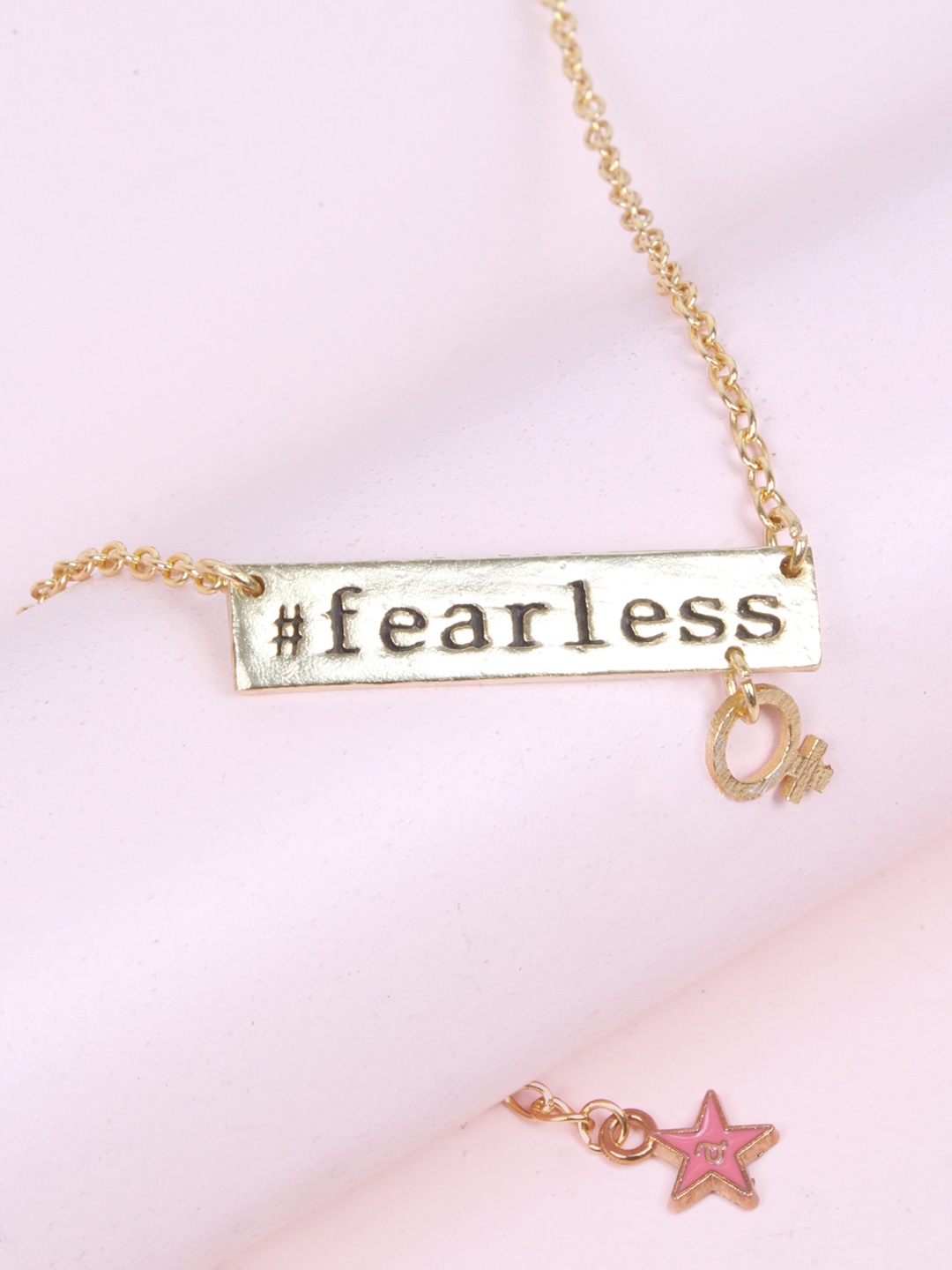 

Ayesha Gold-Toned Fearless Girl Power Necklace