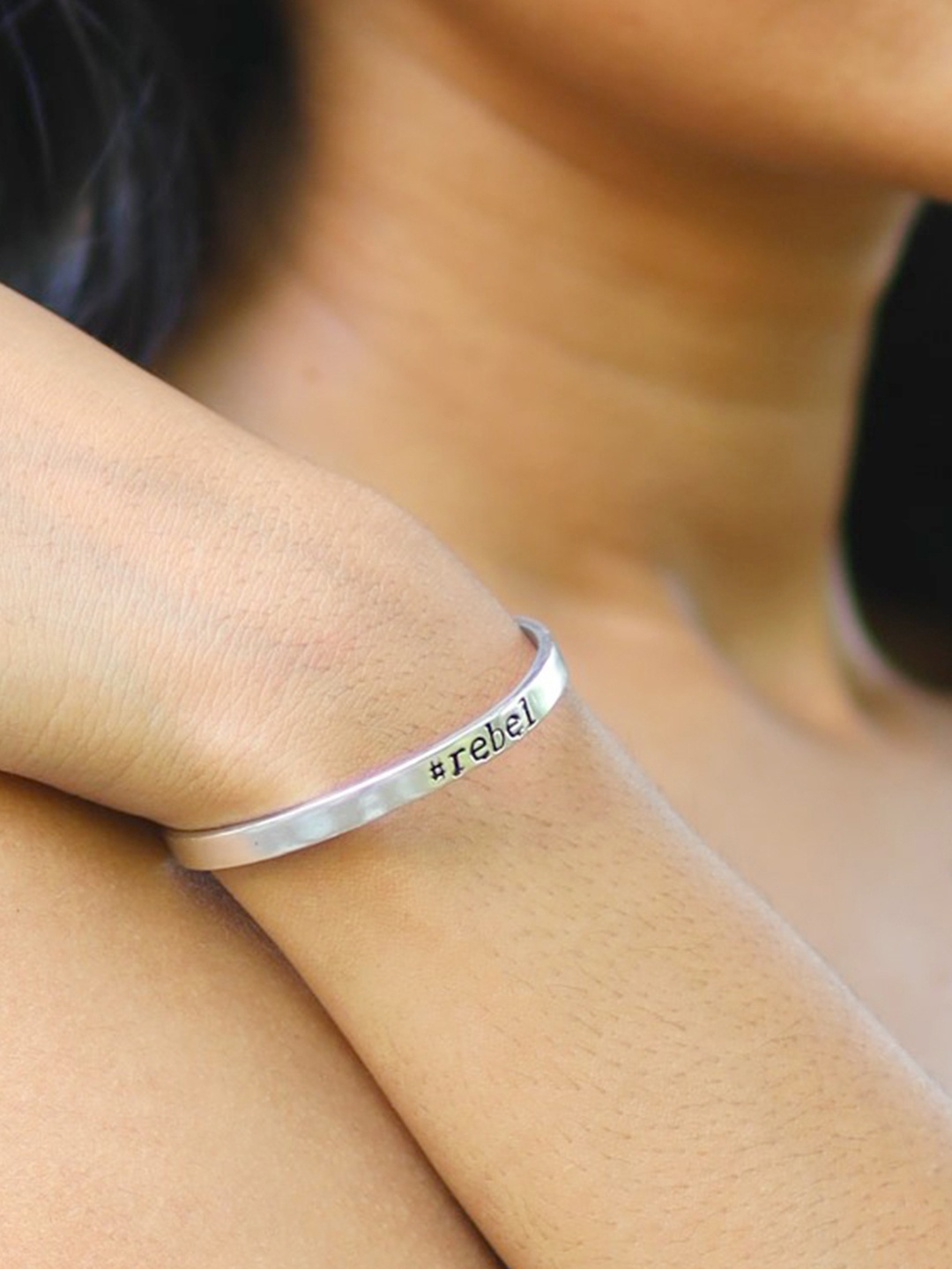 

Ayesha Girl Power Project Silver-Toned Rebel Girl Power Cuff Bracelet
