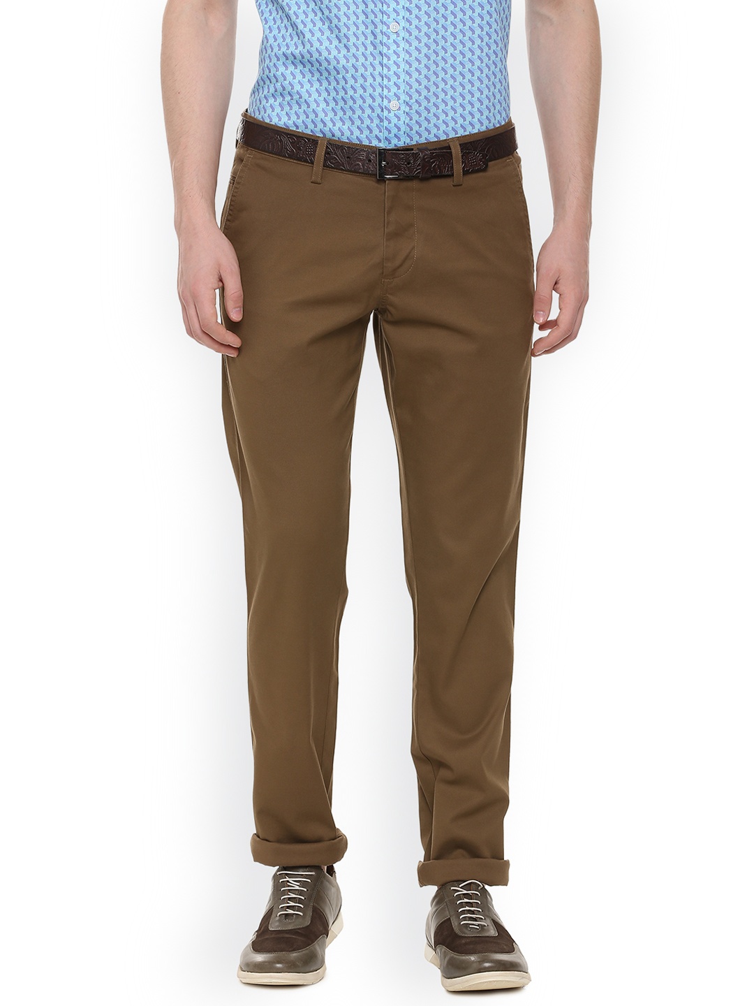 

Allen Solly Men Brown Slim Fit Solid Regular Trousers