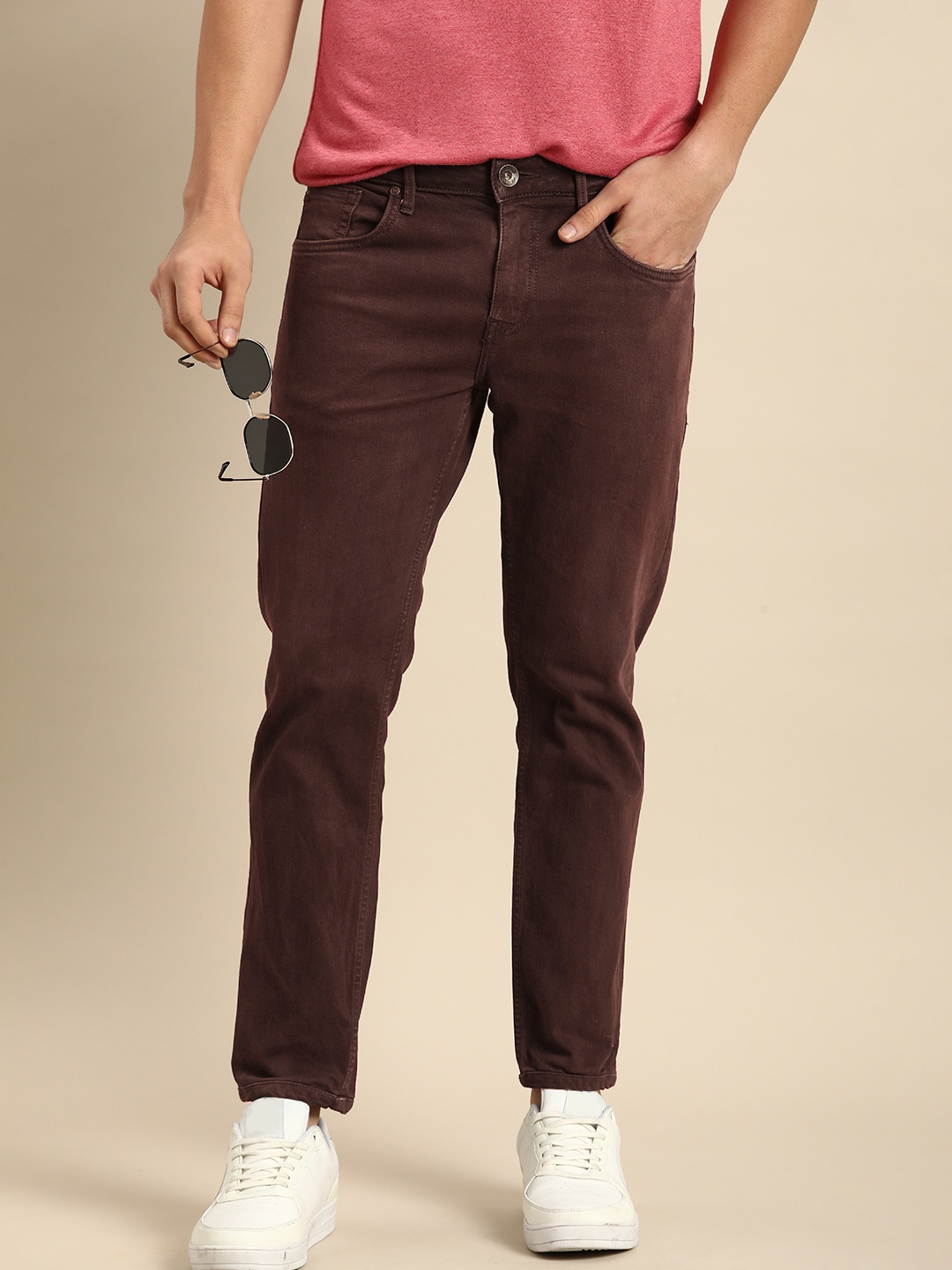 

Celio Men Slim Fit Stretchable Jeans, Burgundy