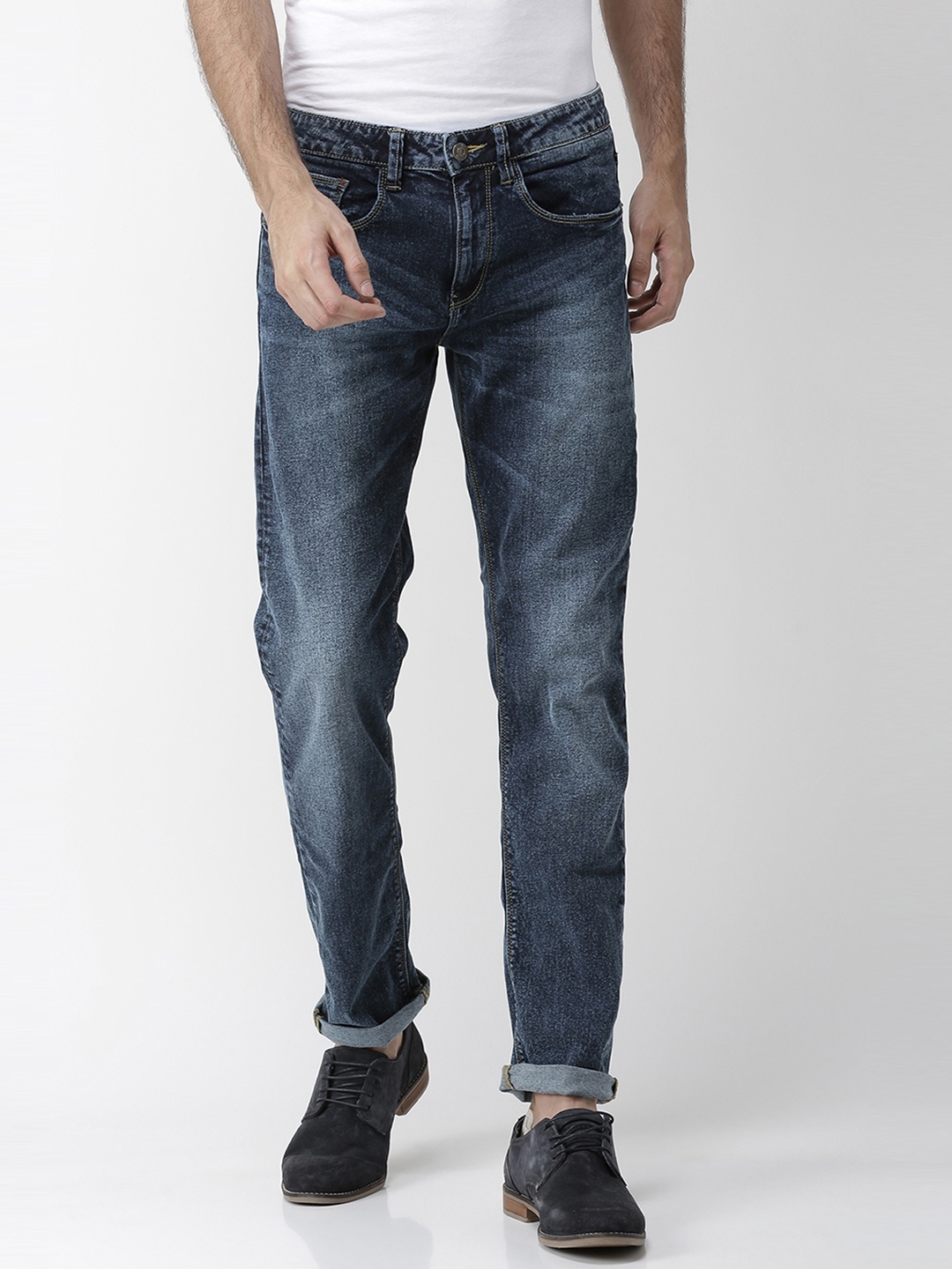 

Celio Men Blue & Navy Blue Slim Fit Mid-Rise Clean Look Jeans