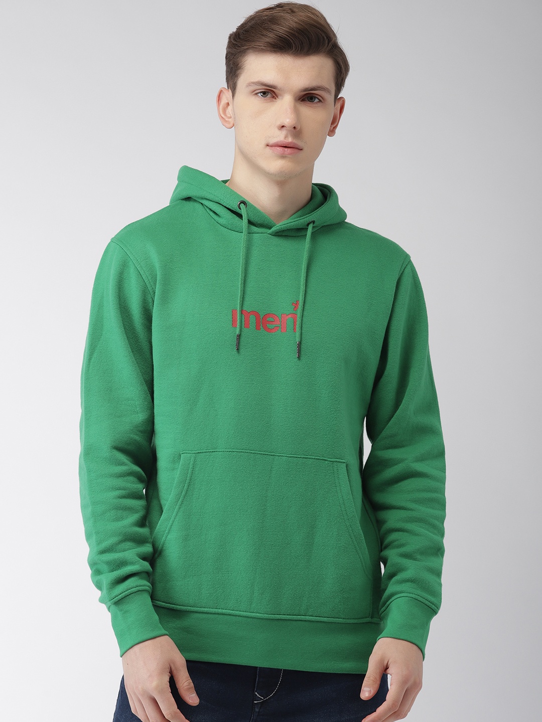 

Celio Men Green Solid Hooded Sweatshirt