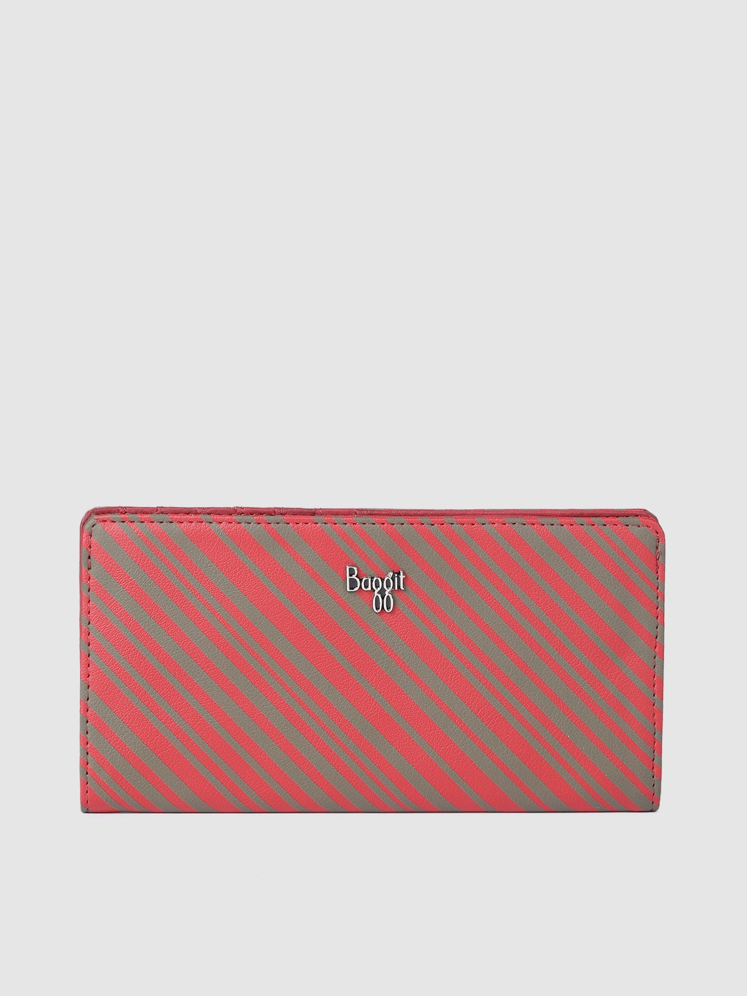 

Baggit Women Red & Green Striped Two Fold Wallet