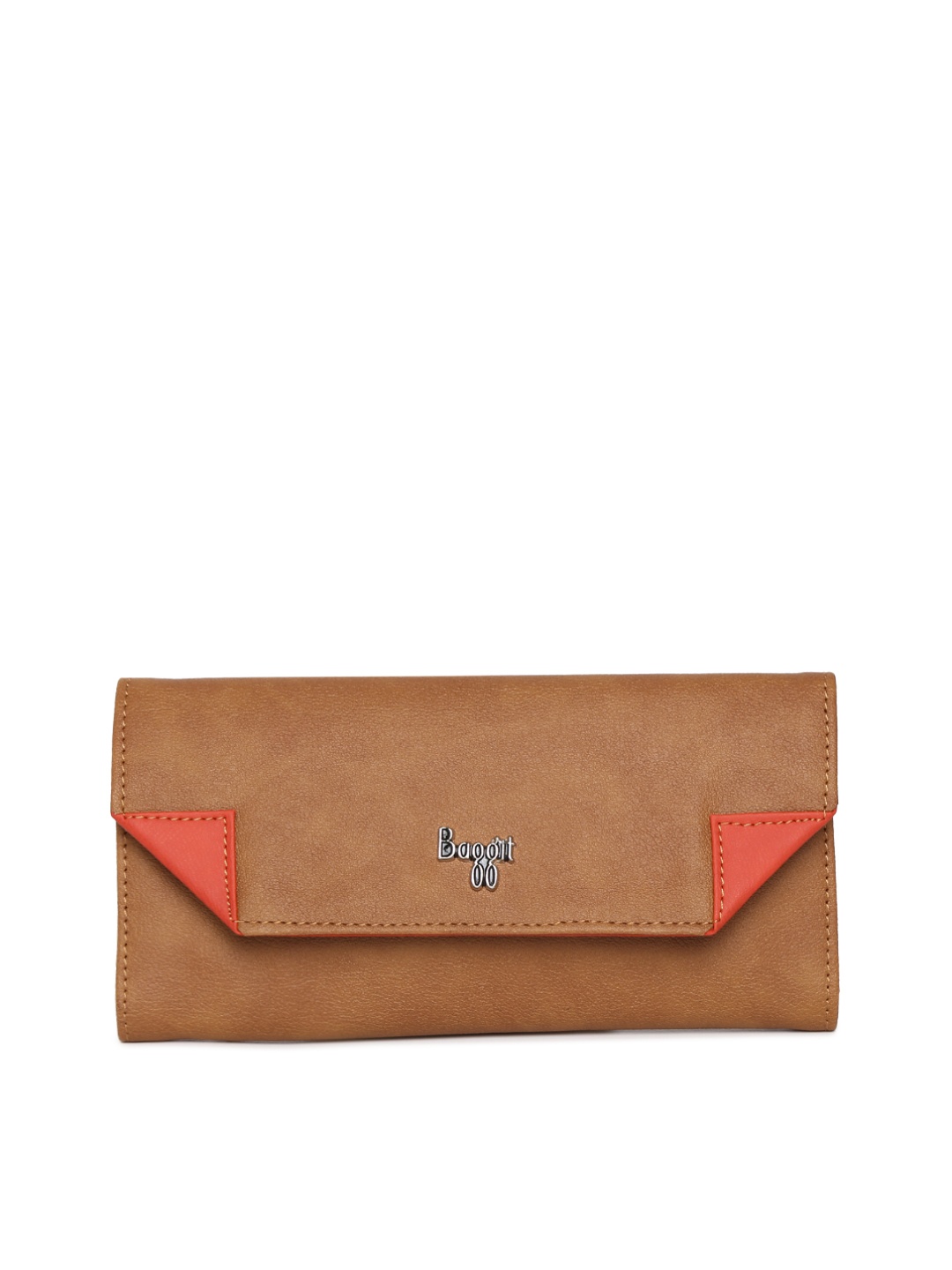 

Baggit Women Mustard Brown Solid Three Fold Wallet