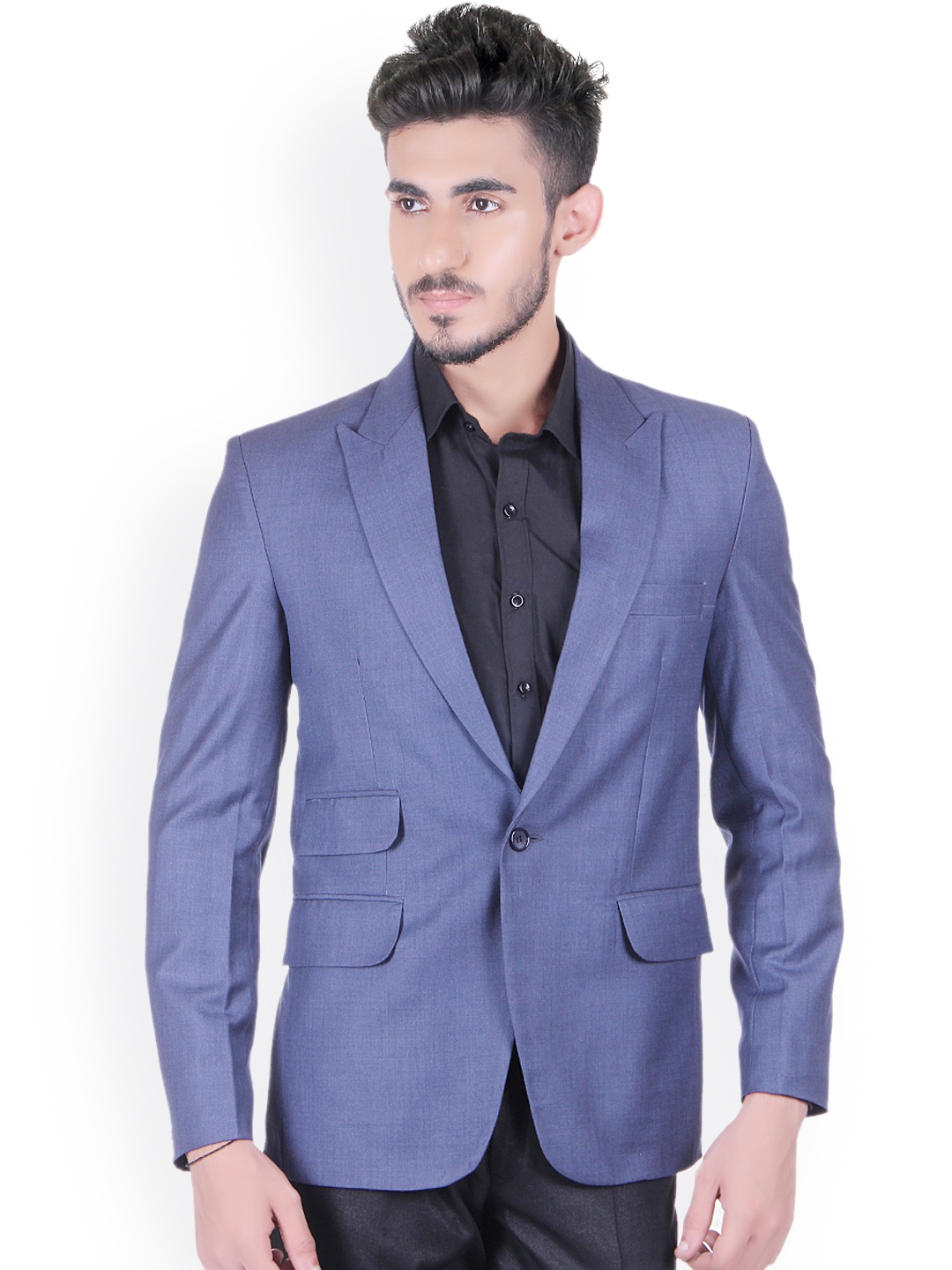 

Shaftesbury London Men Blue Regular Fit Single-Breasted Formal Blazer