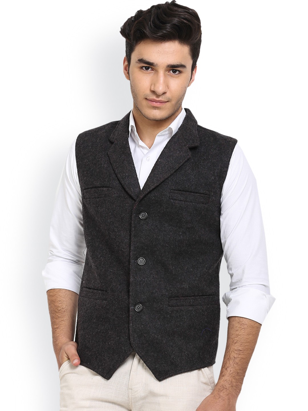 

Shaftesbury London Grey Woollen Waistcoat