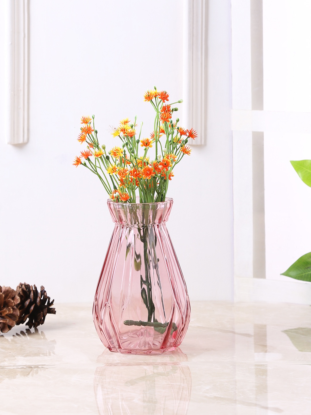 

TAYHAA Pink Glass Flower Vase