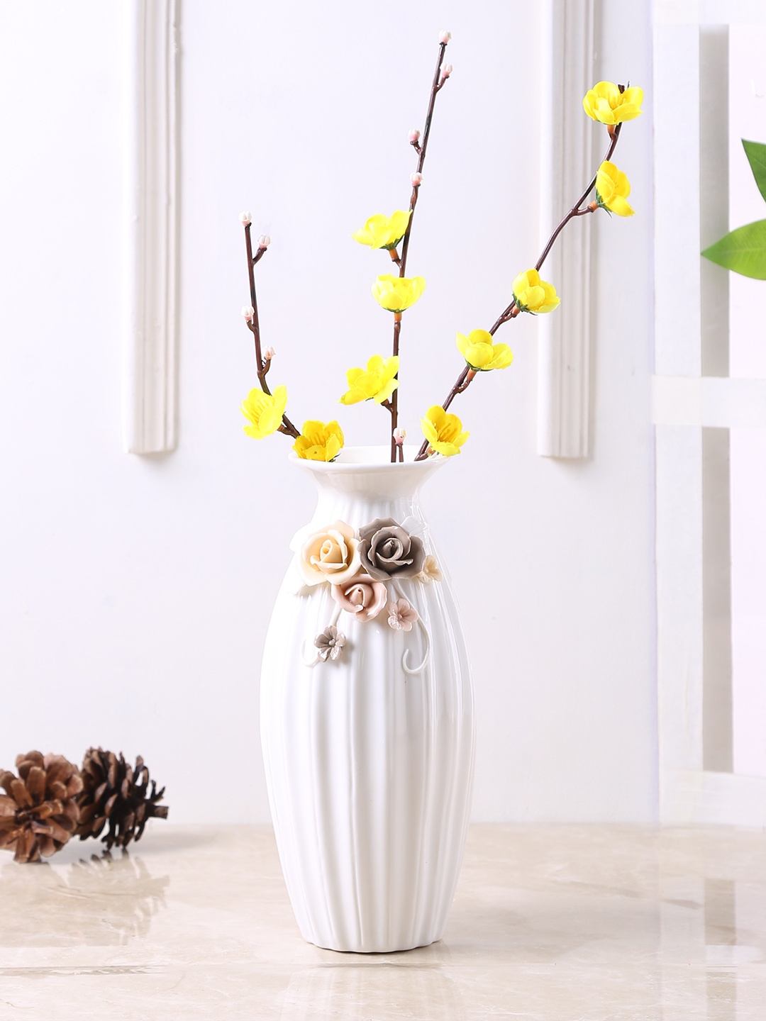 

TAYHAA White Ceramic Flower Vase