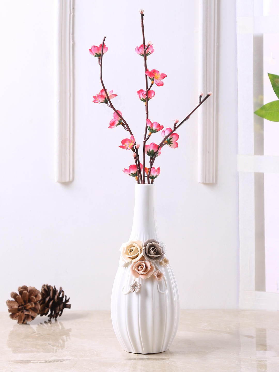 

TAYHAA White Ceramic Flower Vase