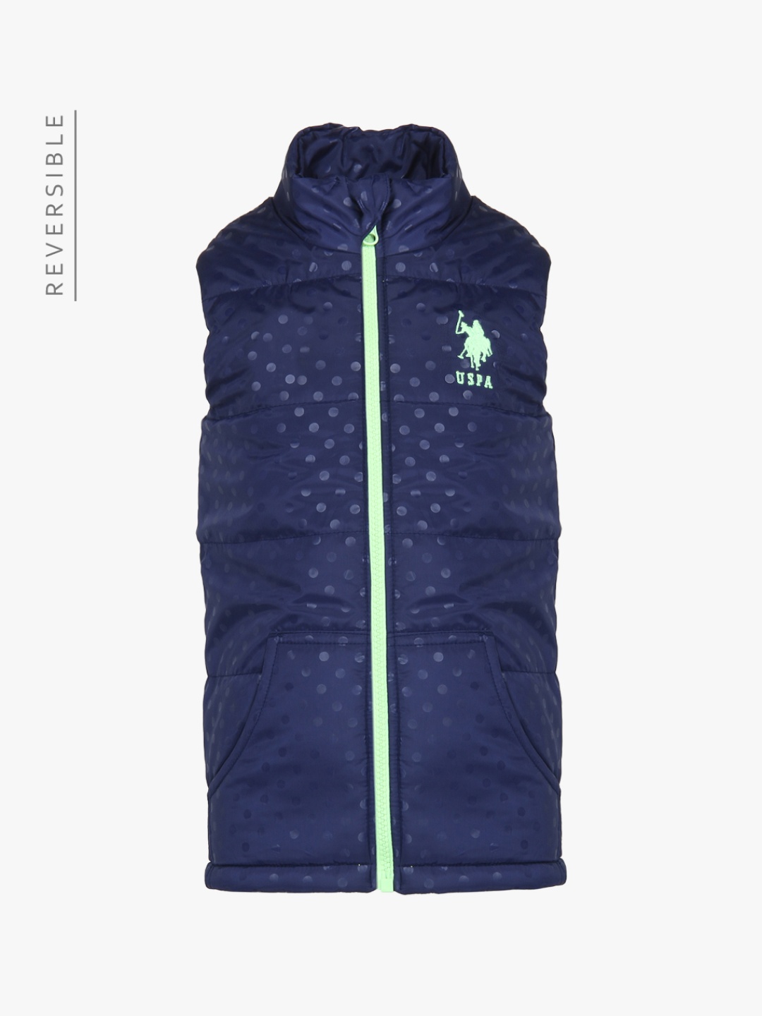 

U.S. Polo Assn. Kids Girls Blue Printed Reversible Jacket