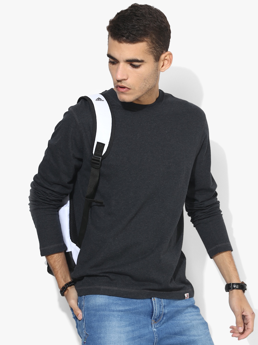 

Jockey Men Black Solid Round Neck T-shirt