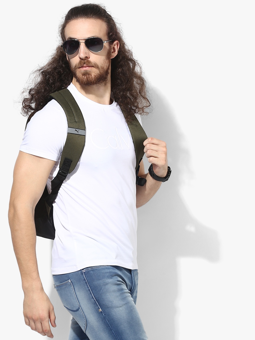 White Solid Slim Fit Round Neck T-Shirt