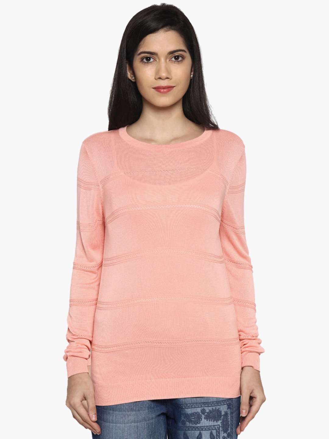 

Peach Solid Sweater